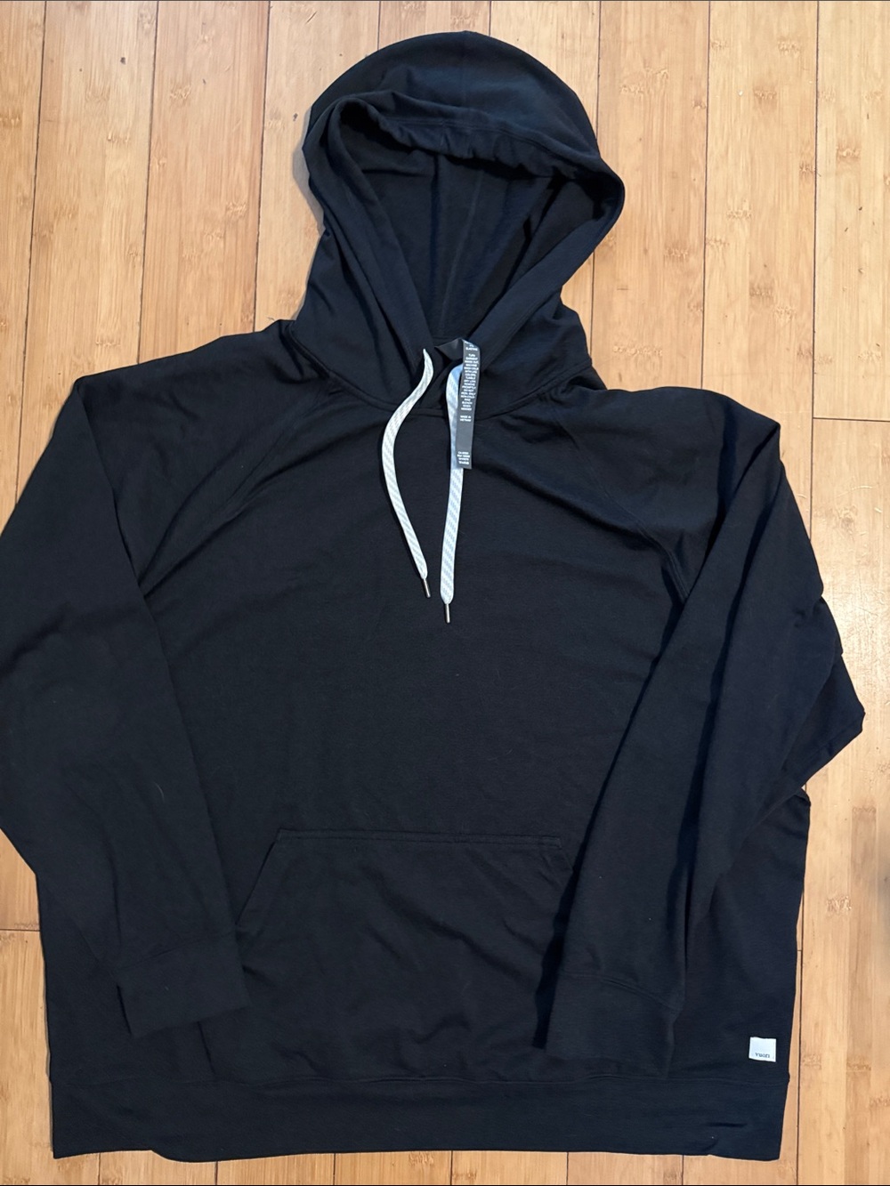 Vuori XL Halo Relaxed Fit Black Hooded Pullover Sweatshirt